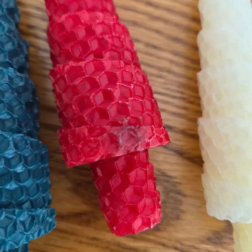 Vintage Handcrafted Rolled Beeswax Candle Set - Honeycomb Trees & Mini Tapers